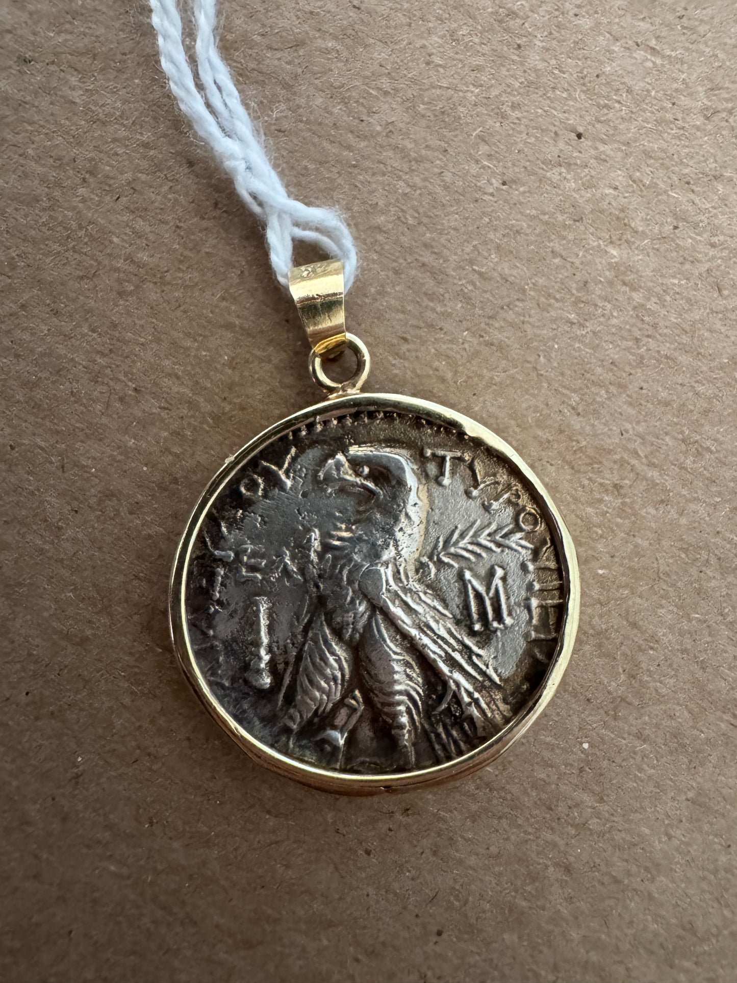 14k gold pendant of the shekel of Tyre