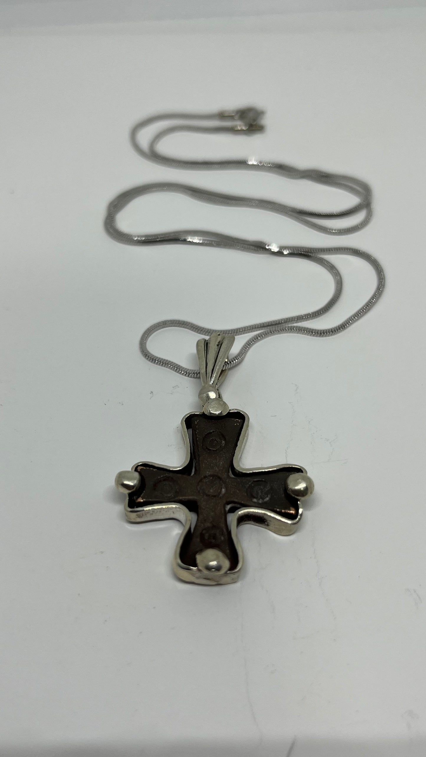 Byzantine Cross in Sterling Silver Pendant