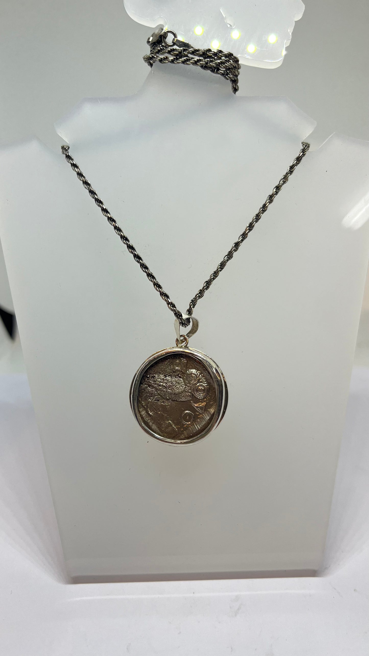 Athena's Wisdom: Tetradrachms of the Goddess Athena in Sterling Silver Pendant