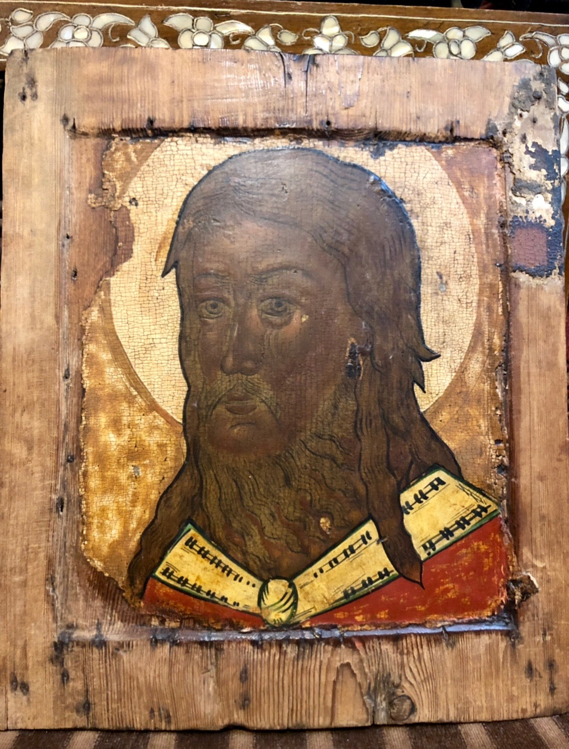 St. John The Baptist handmade Russian icon Moscow. Late 18th and