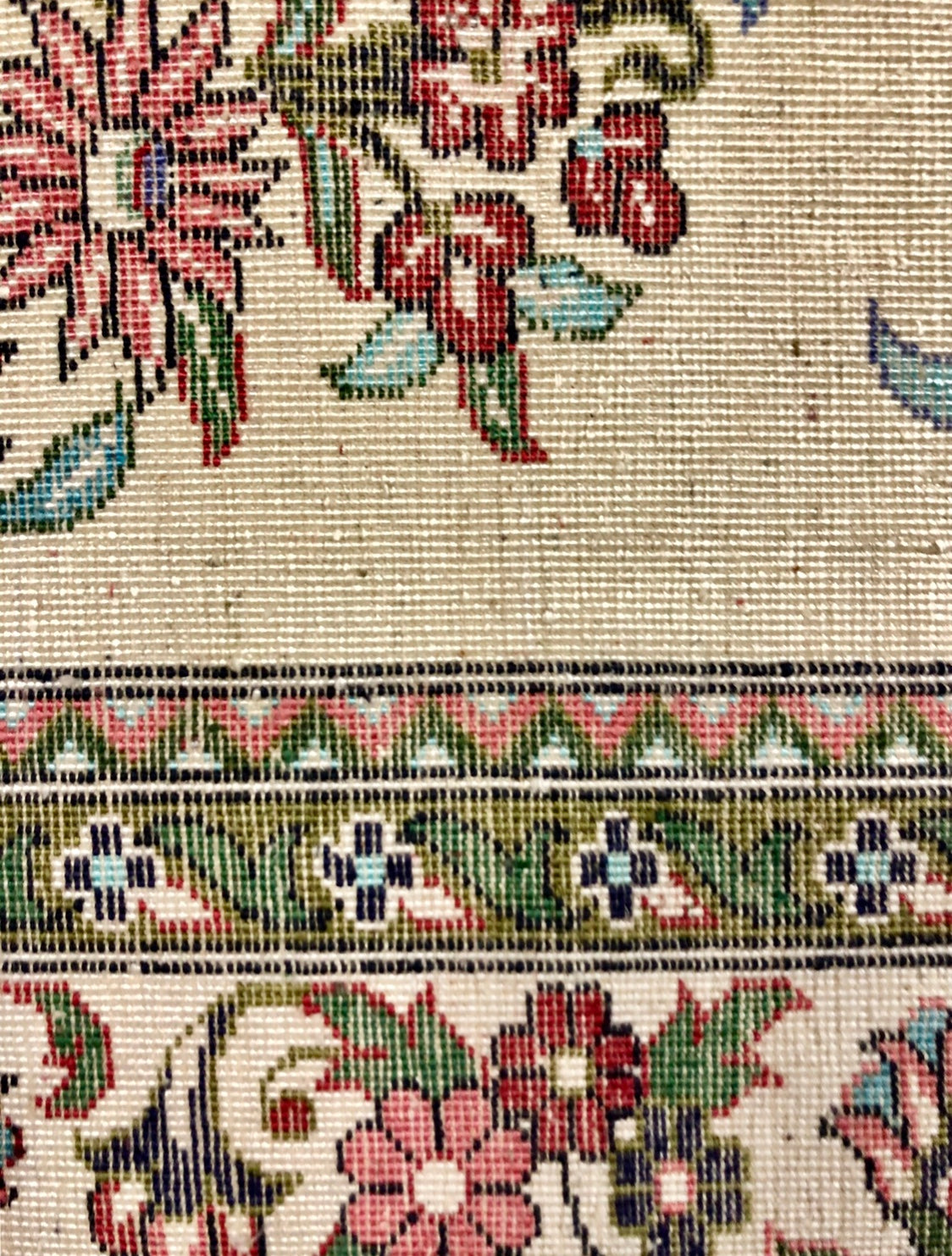 Persian Qom handmade silk on silk carpet.