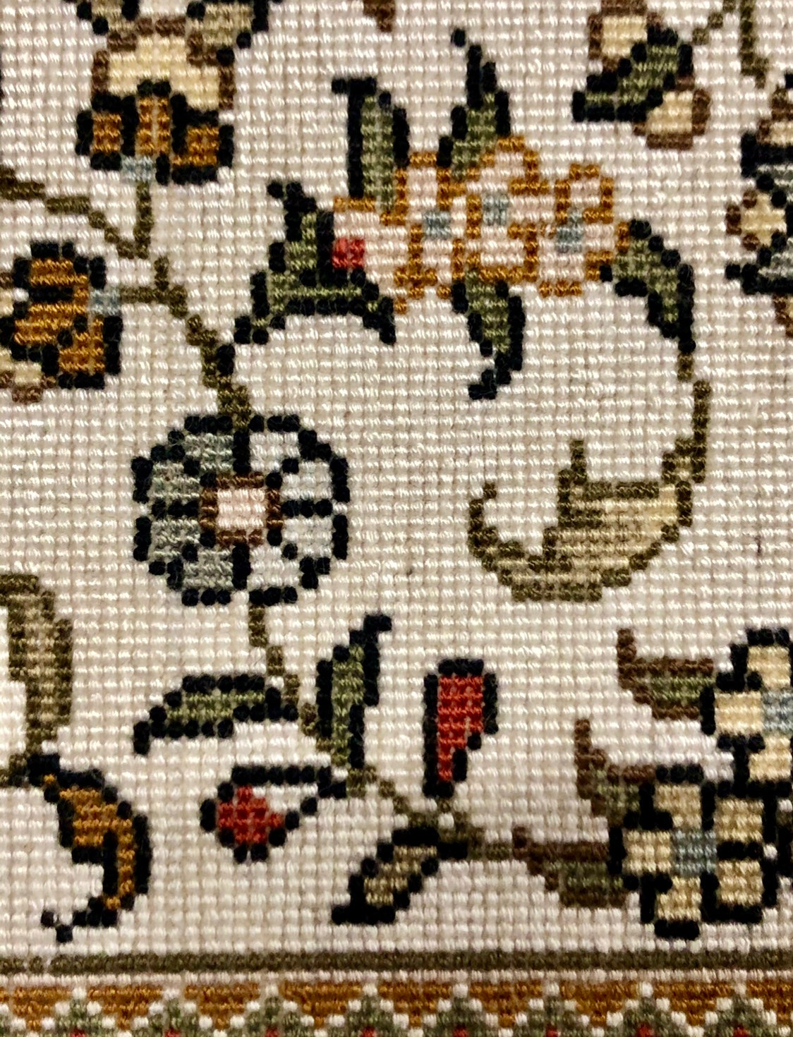 Persian Qom handmade silk on silk carpet.