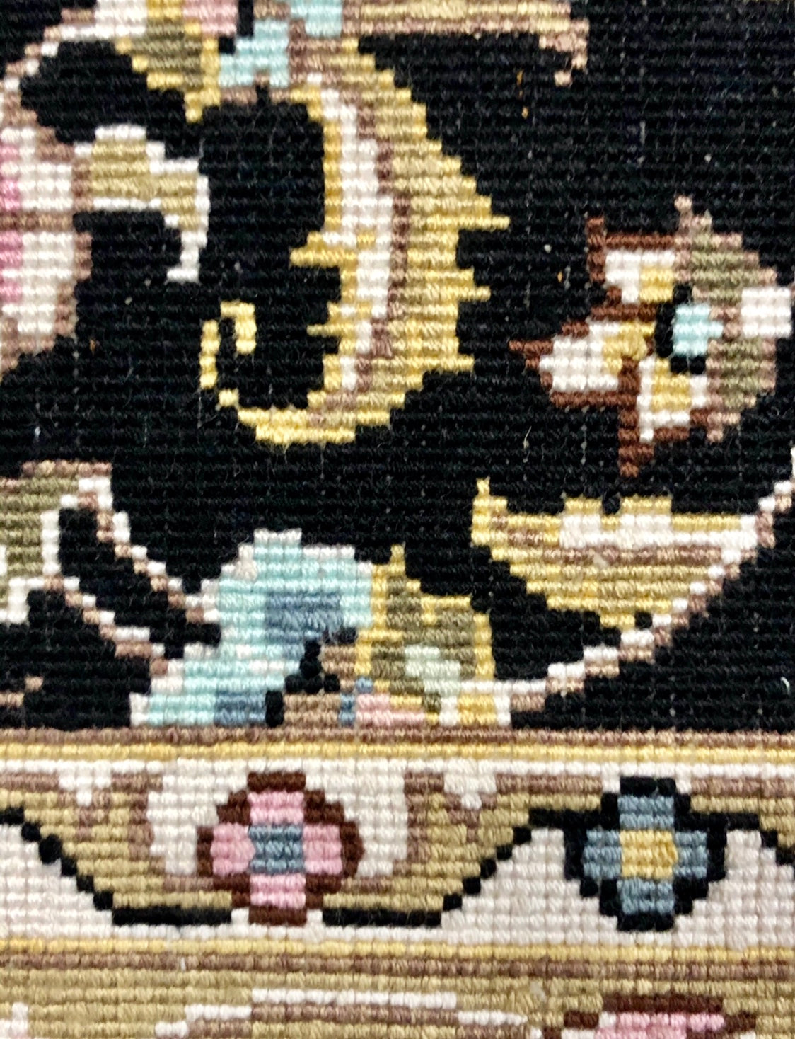 Persian Qom handmade silk on silk carpet.