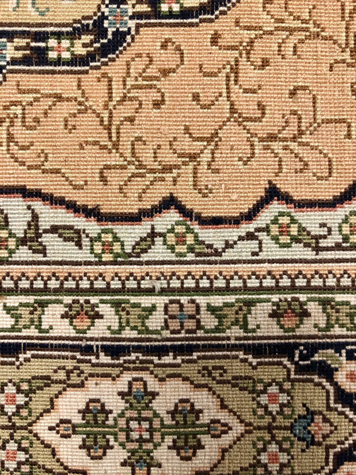 Persian Qom handmade silk on silk carpet.