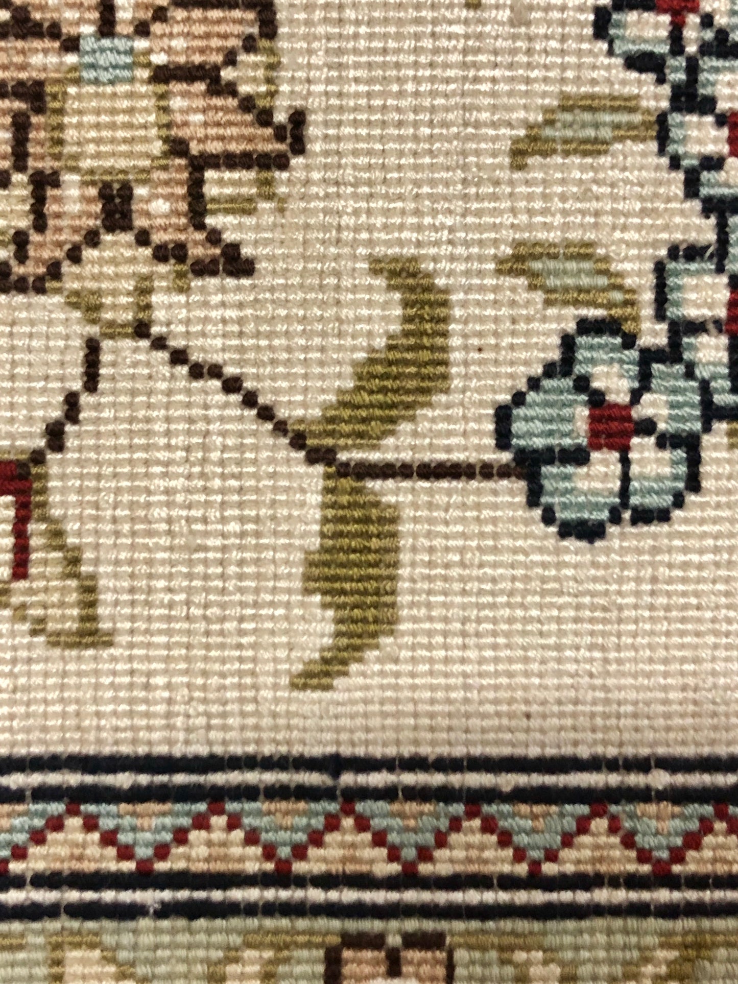 Persian Qom handmade silk on silk carpet.