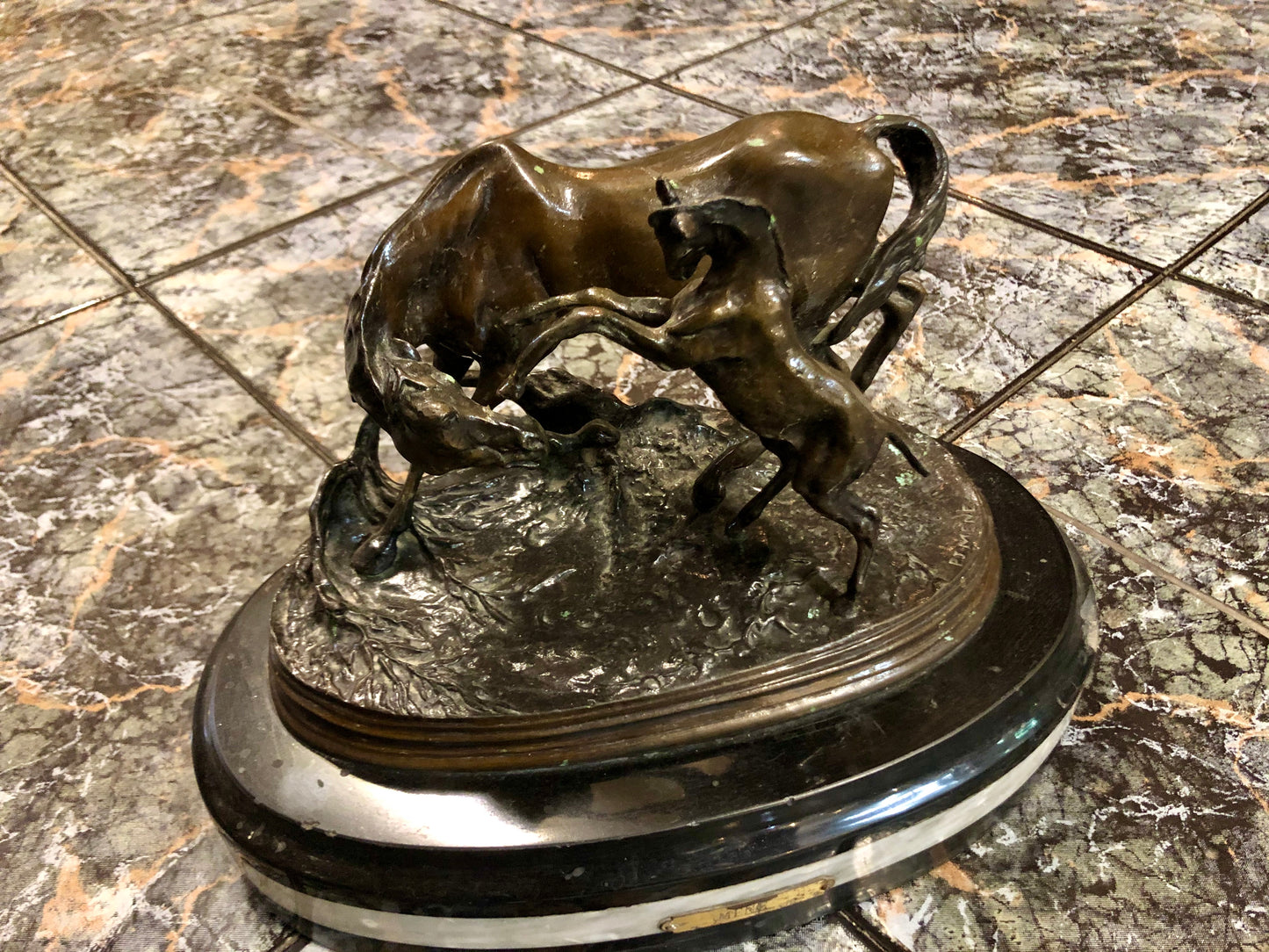 Two Horses, Bronze Statue.