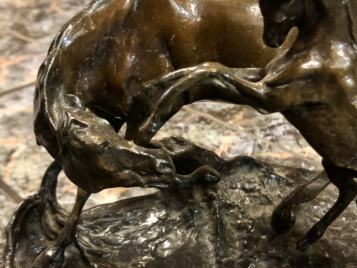 Two Horses, Bronze Statue.