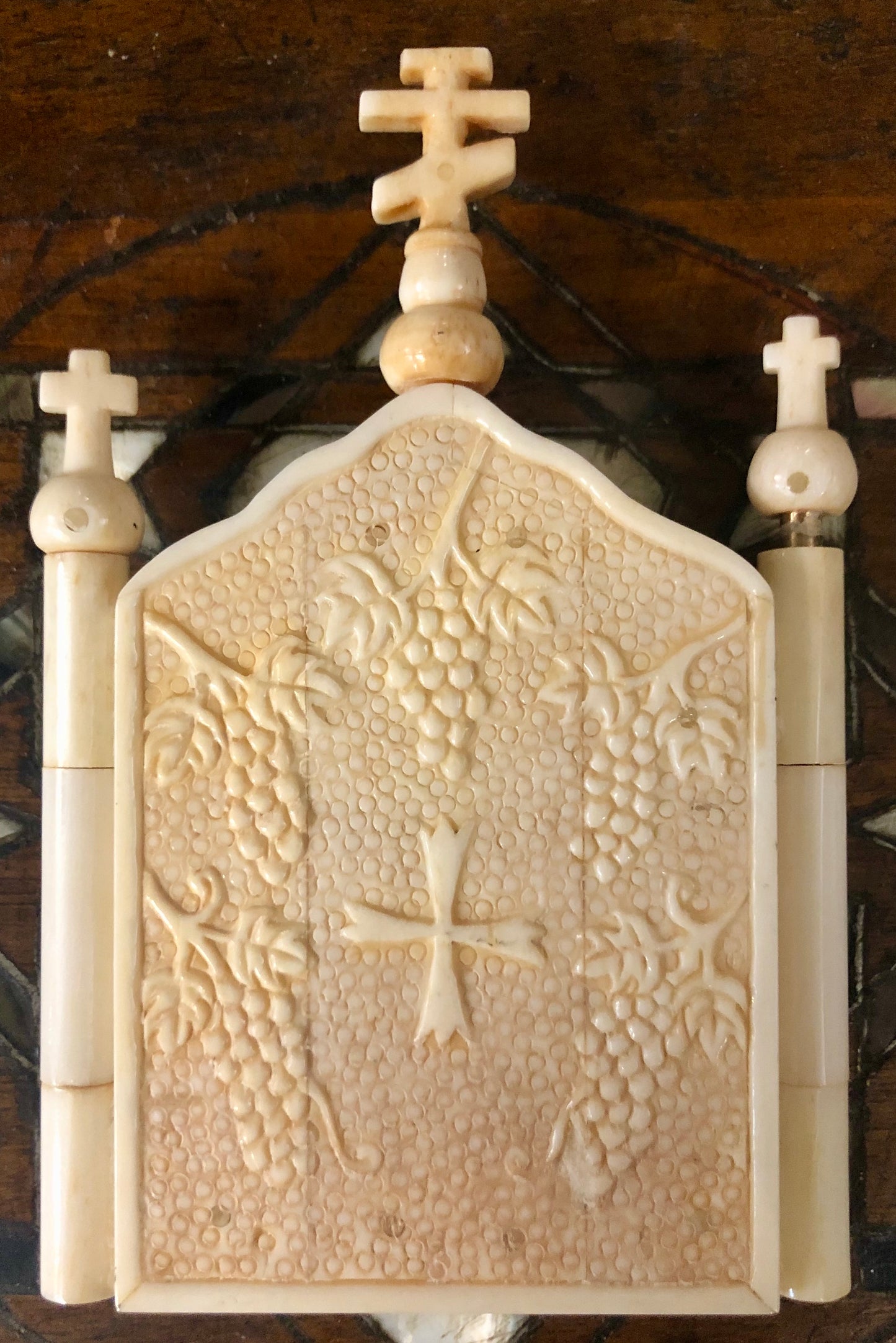 The Resurrection of Jesus Christ, handmade icon painted and sculptured on Ivory. Late 19th Century.