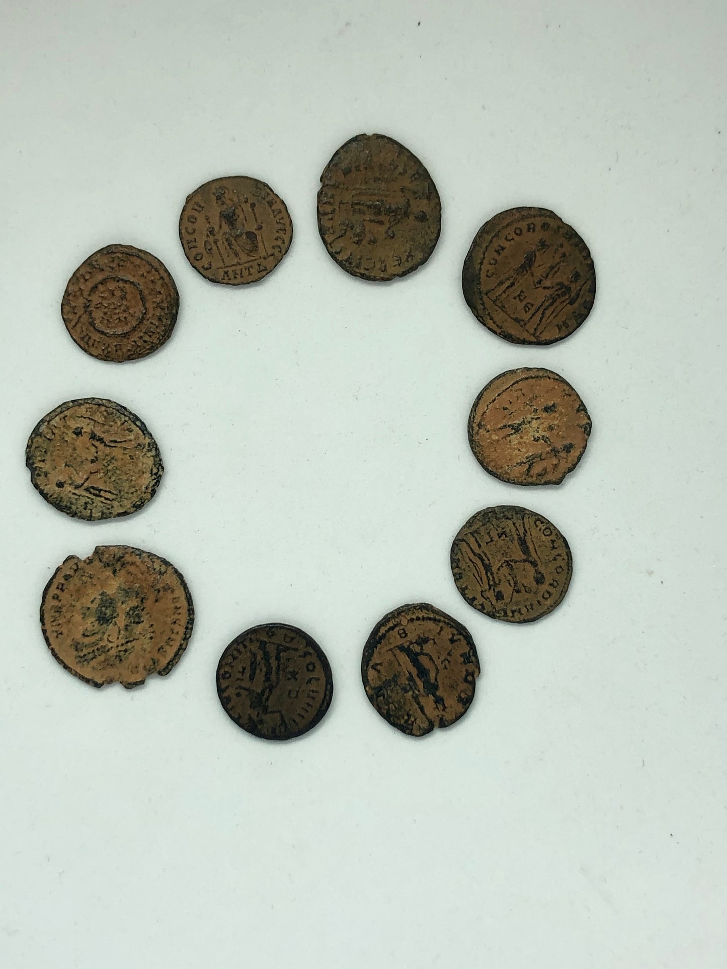 10 ancient coins, Bronze Roman Denarius. 63 B.C./ 330 A.D.