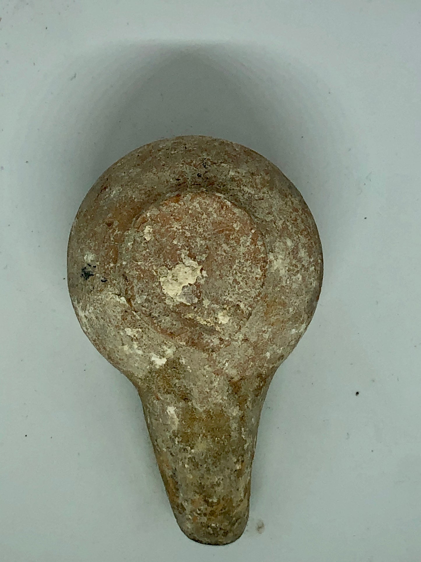 A Hellenistic Oil Lamp, ancient Pottery. 330 BC.