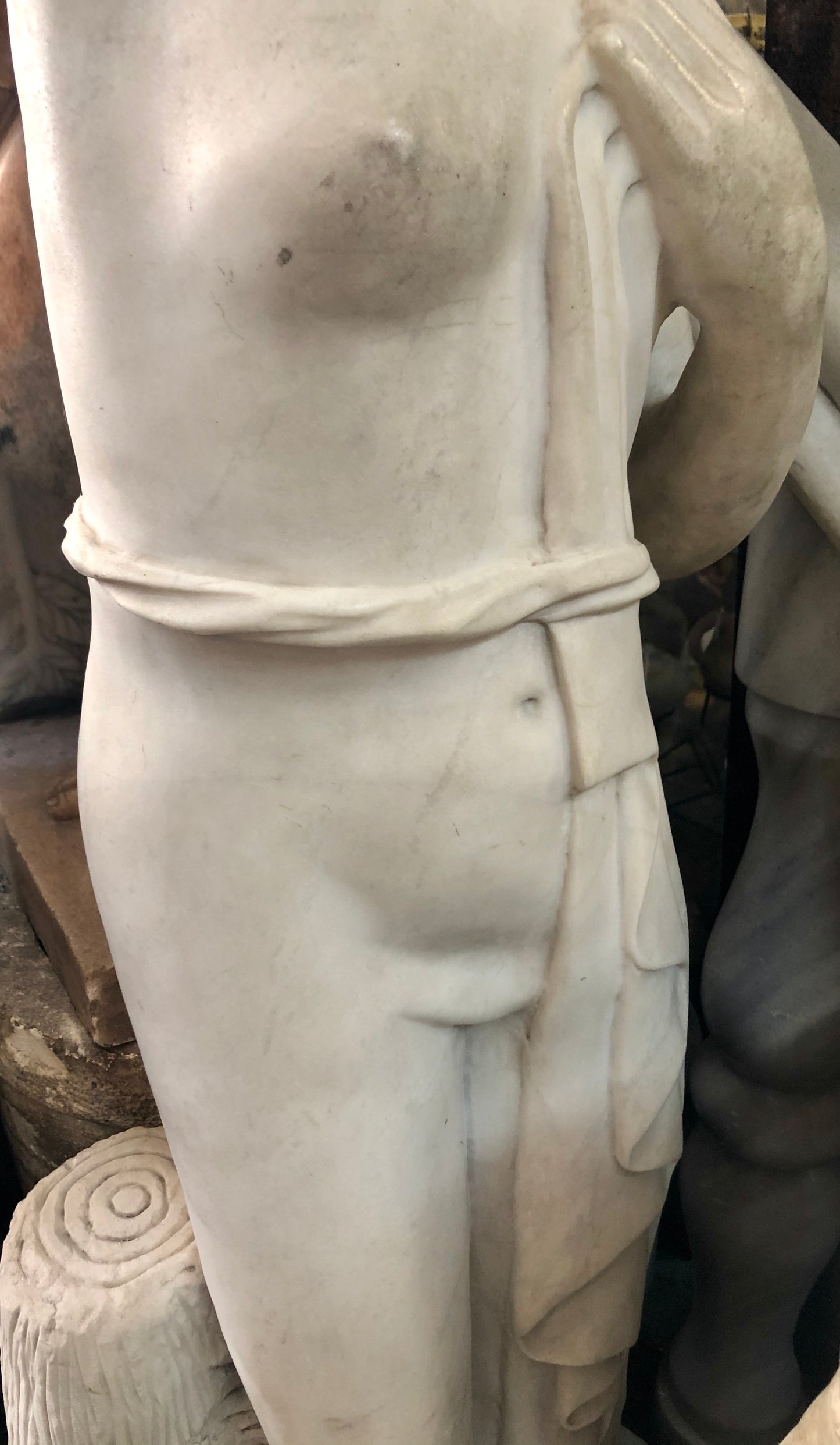 A Female cleaning herself, handmade Marble Statue.