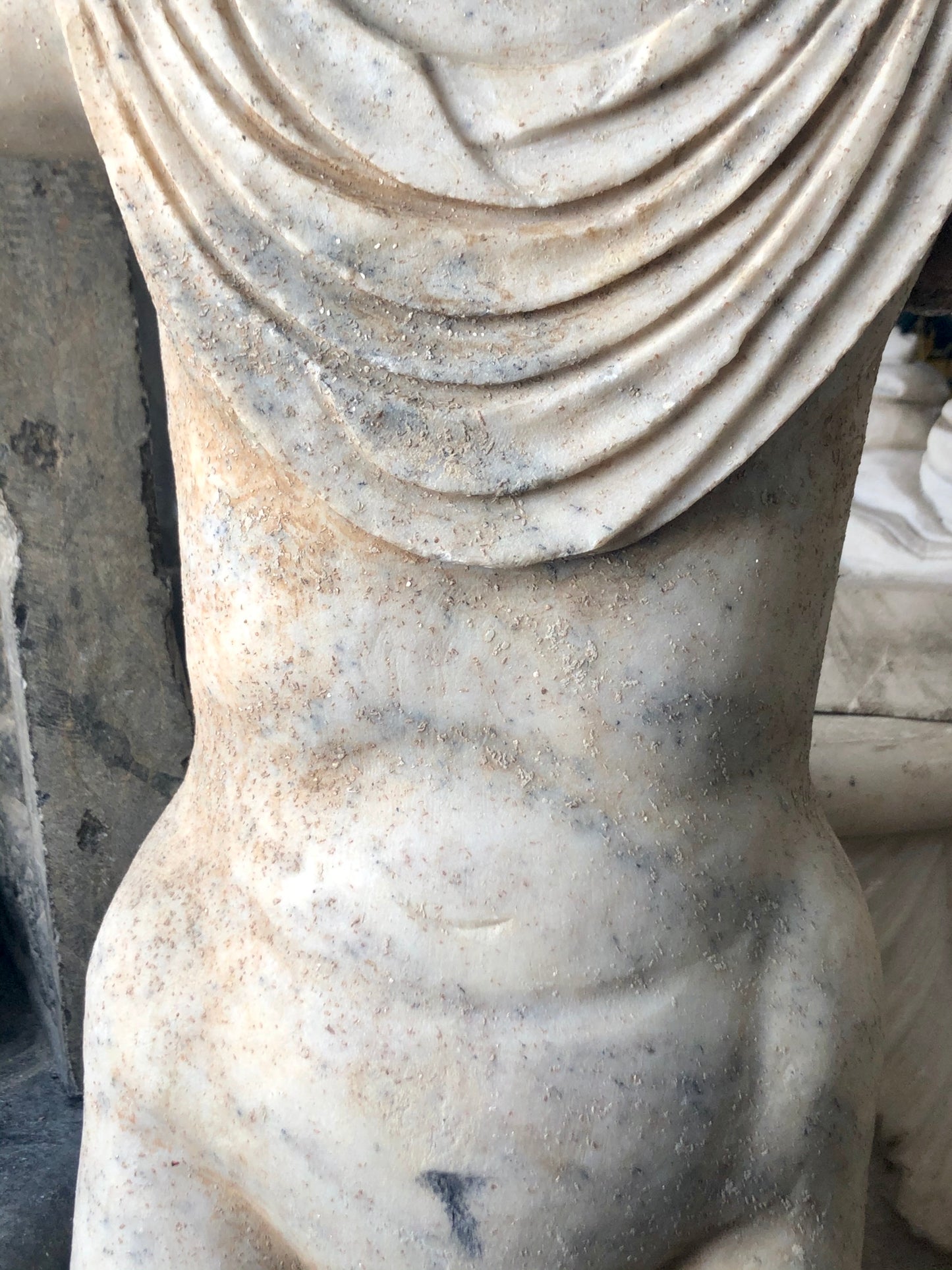 Half body of a Man, handmade Marble Statue. 18th Cenury.