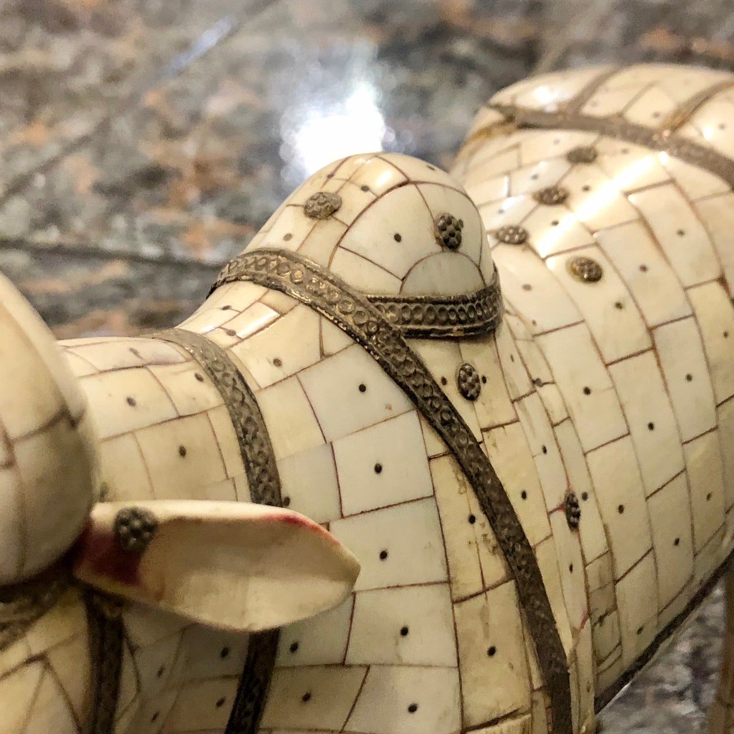 Ox made out of pure ivory. 90 years old.