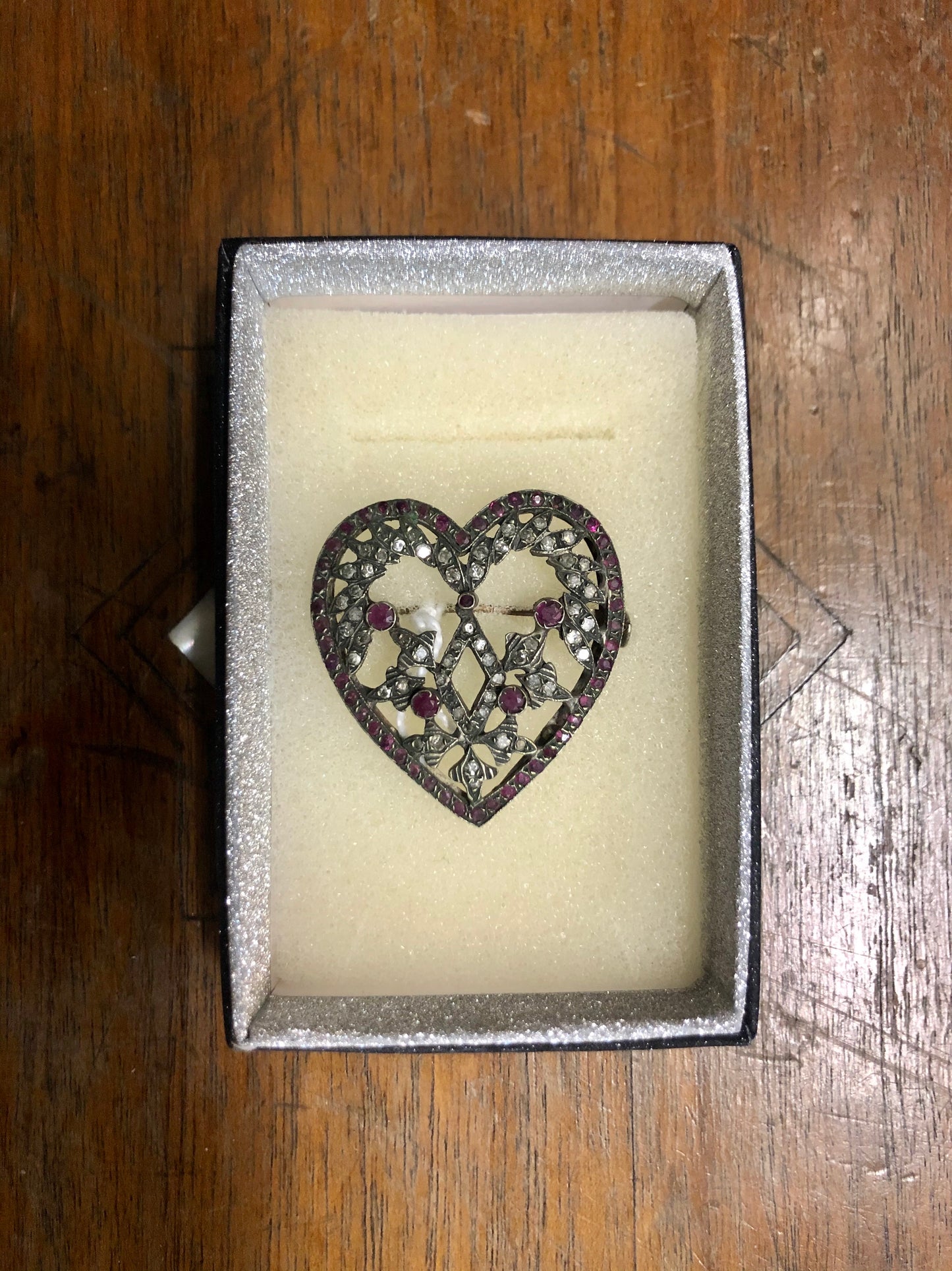 A Russian Golden Ruby Brooch, with Emeralds stones. 120 years old. 10K