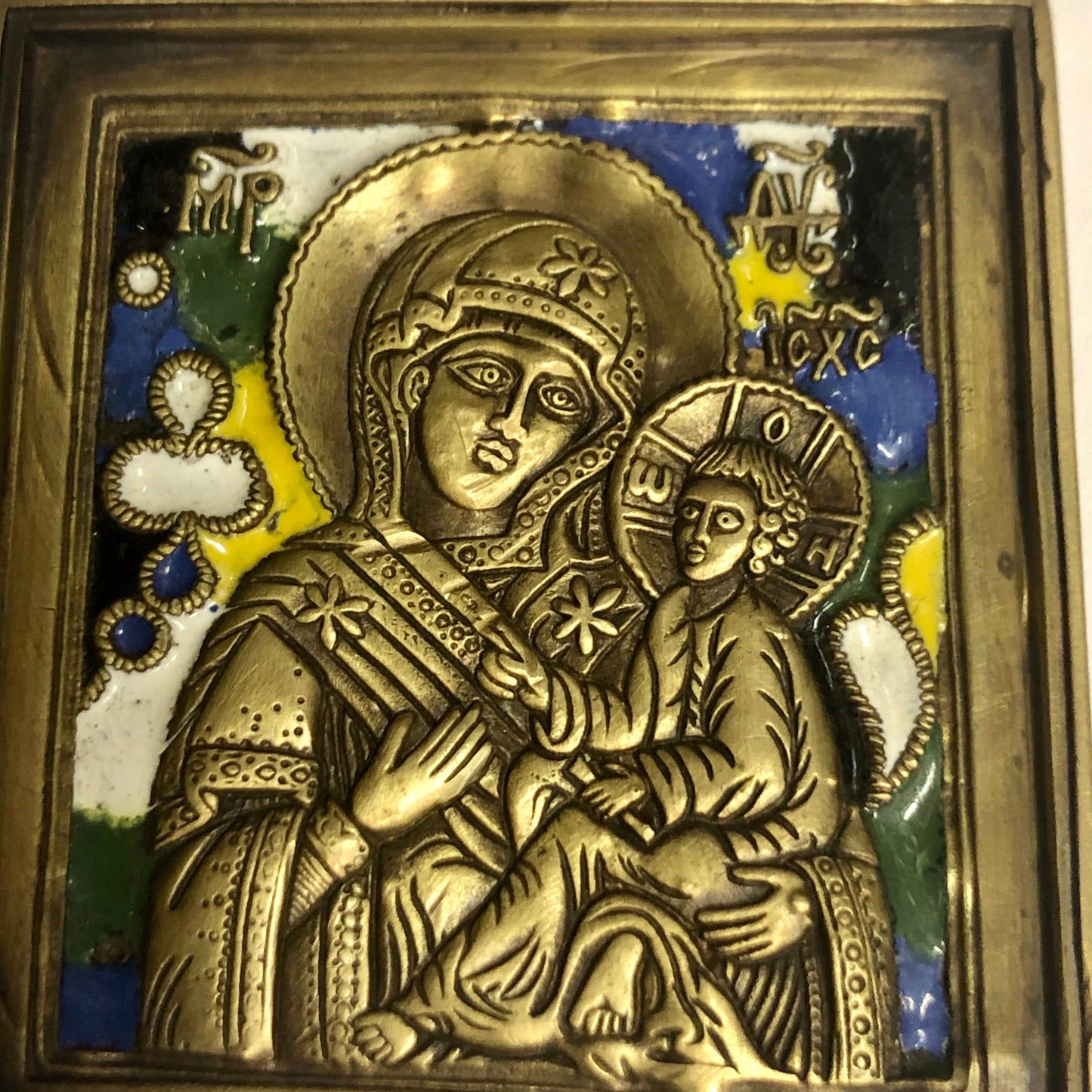 A handmade Bronze Russian of Mother of God. 19th Century.