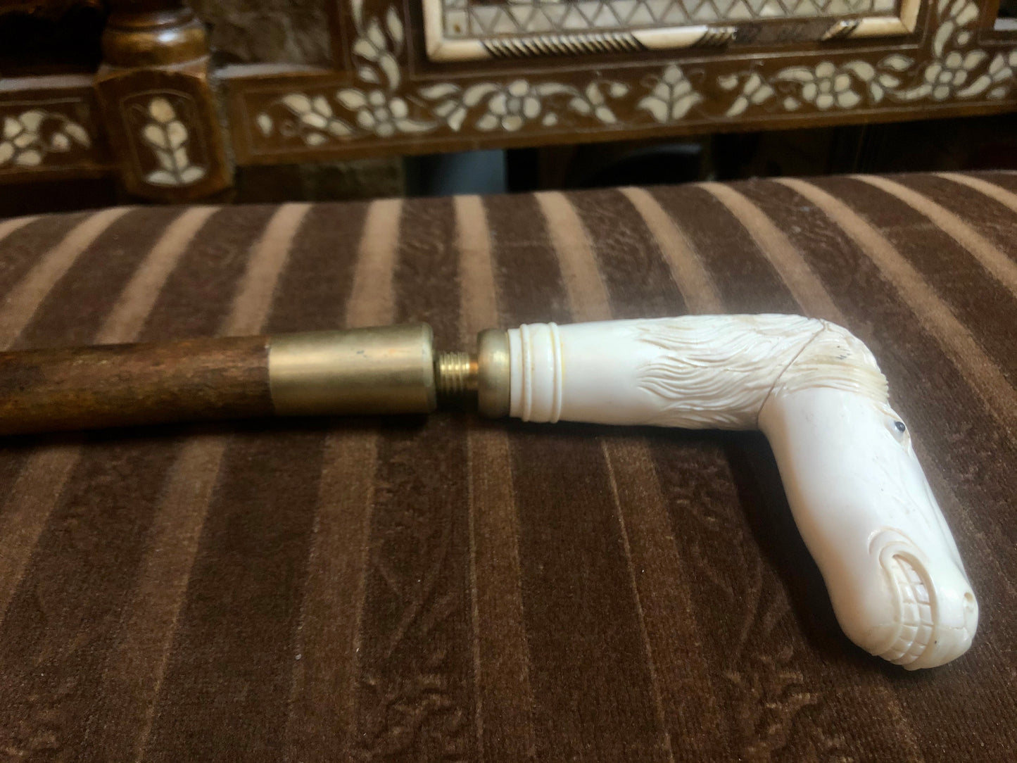 A handmade walking-stick, made out of Pure Ivory.