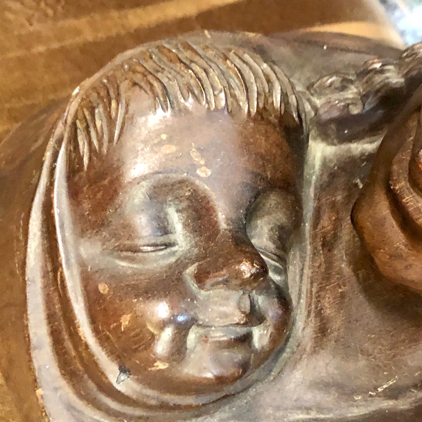 The Virgin Mary. Wooden Statue.