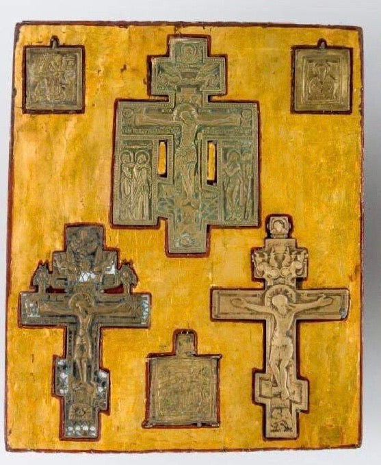 One Staurothek, Russian Icon, 19th Century.