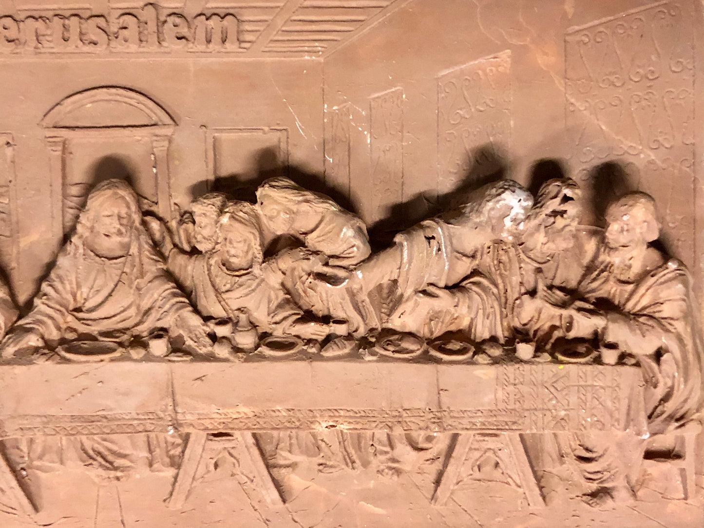 A Statue displaying The Last Supper in Jerusalem.