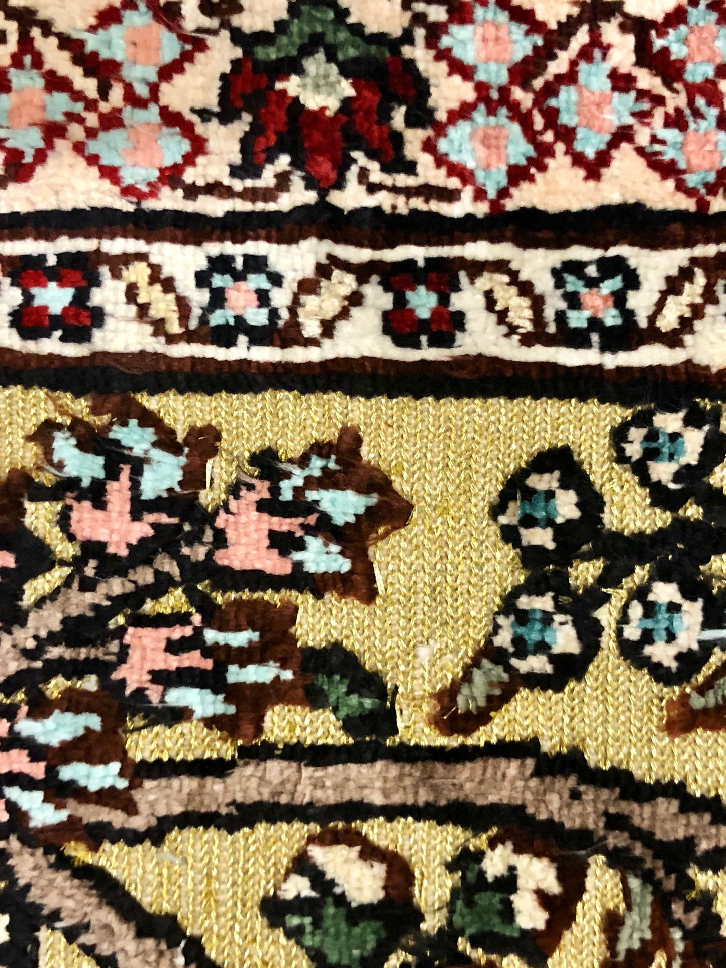 Persian Qom handmade silk on silk carpet.