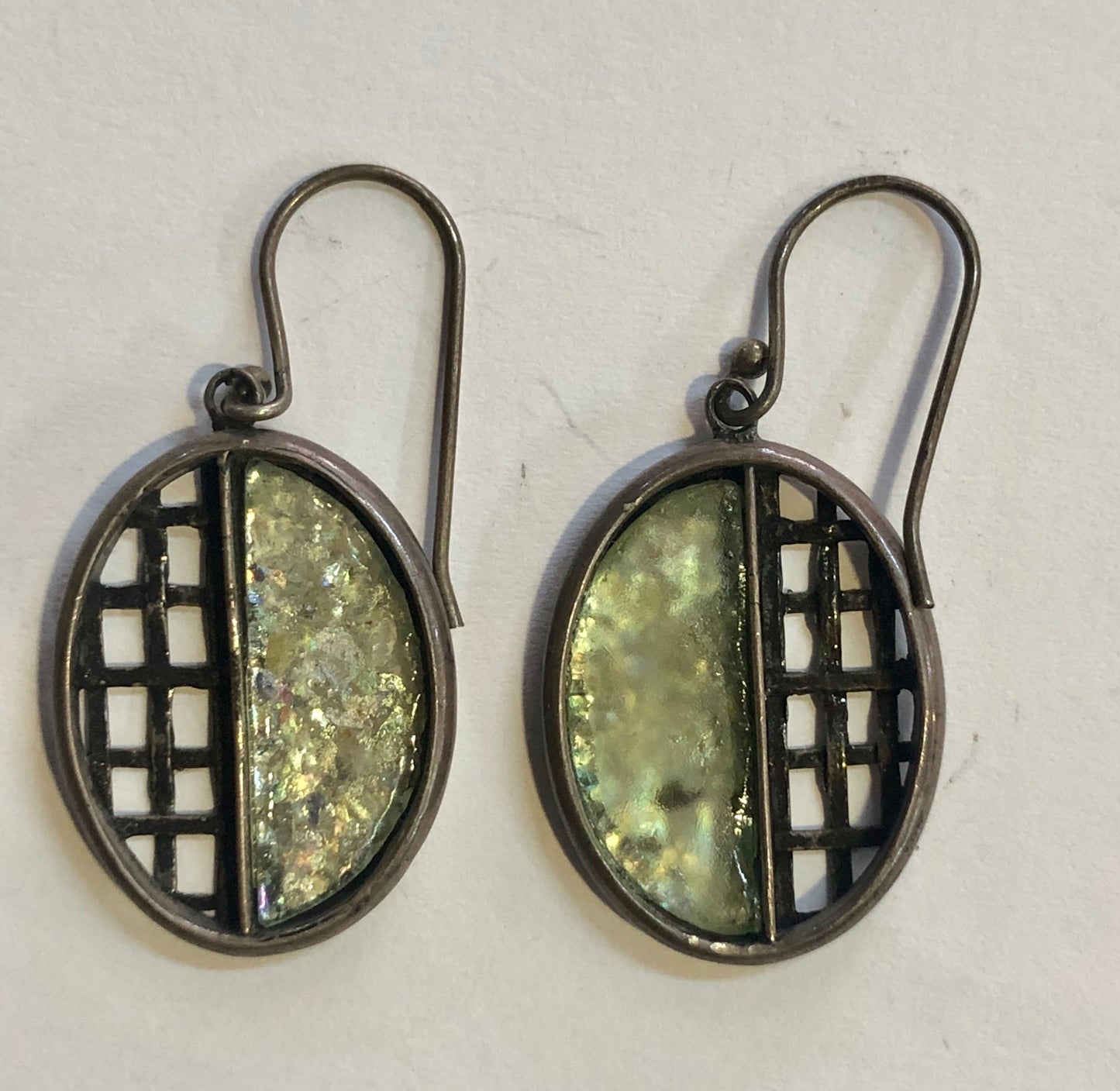 Earings, roman glass.