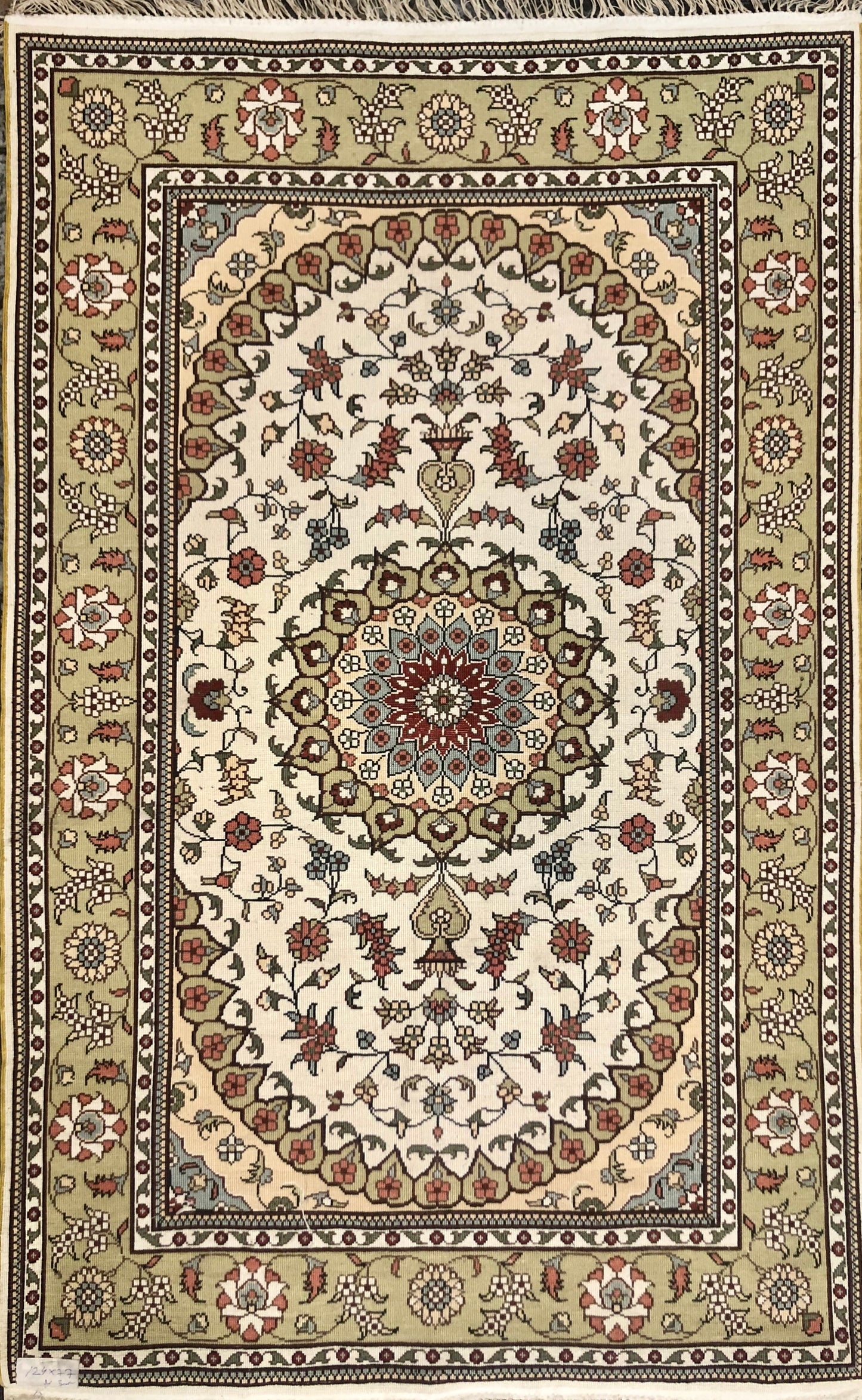 Persian Qom handmade silk on silk Carpet.