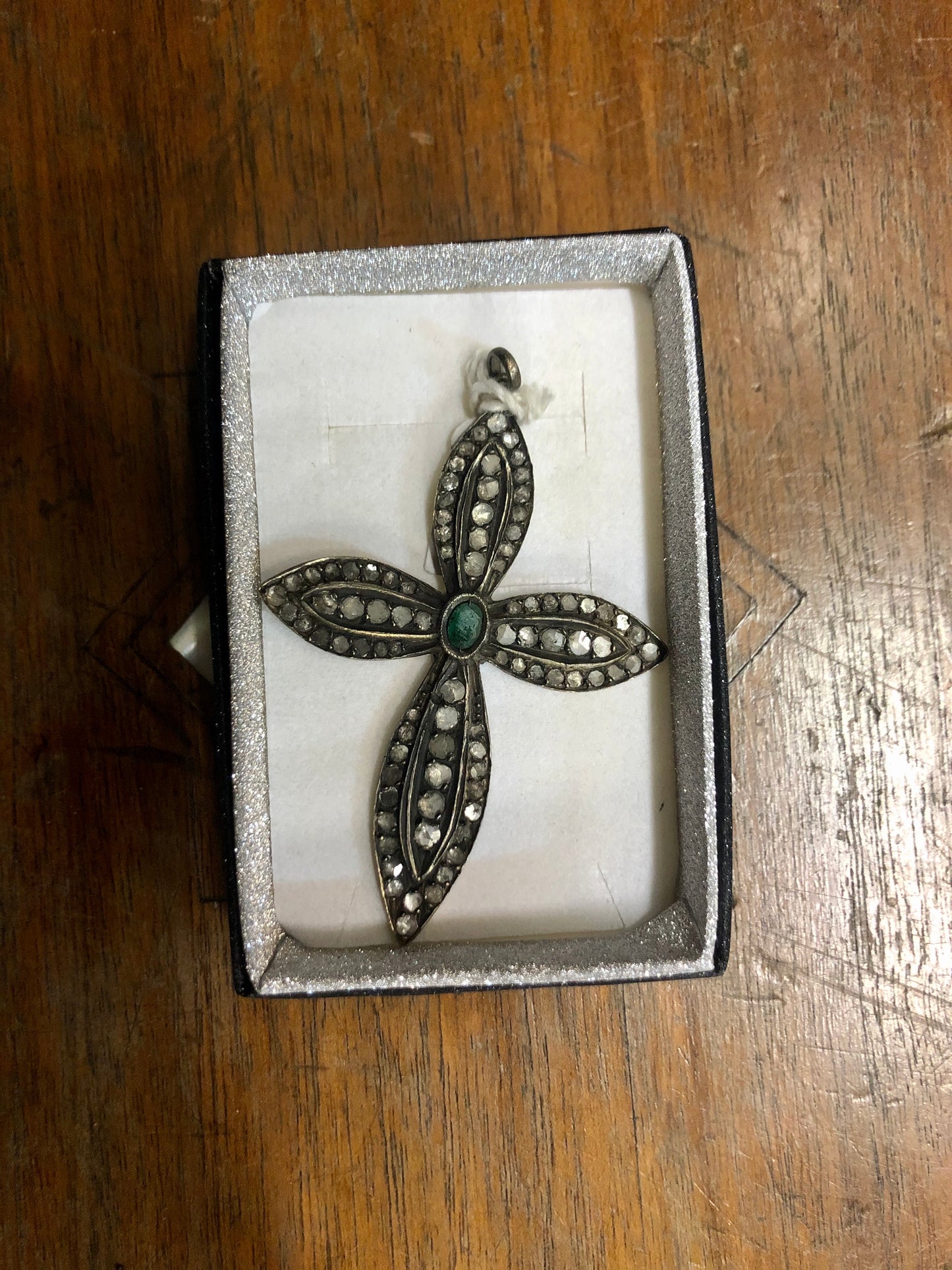 A Russian Golden Ruby with Emeralds stones and Diamonds. 120 years old. 10K