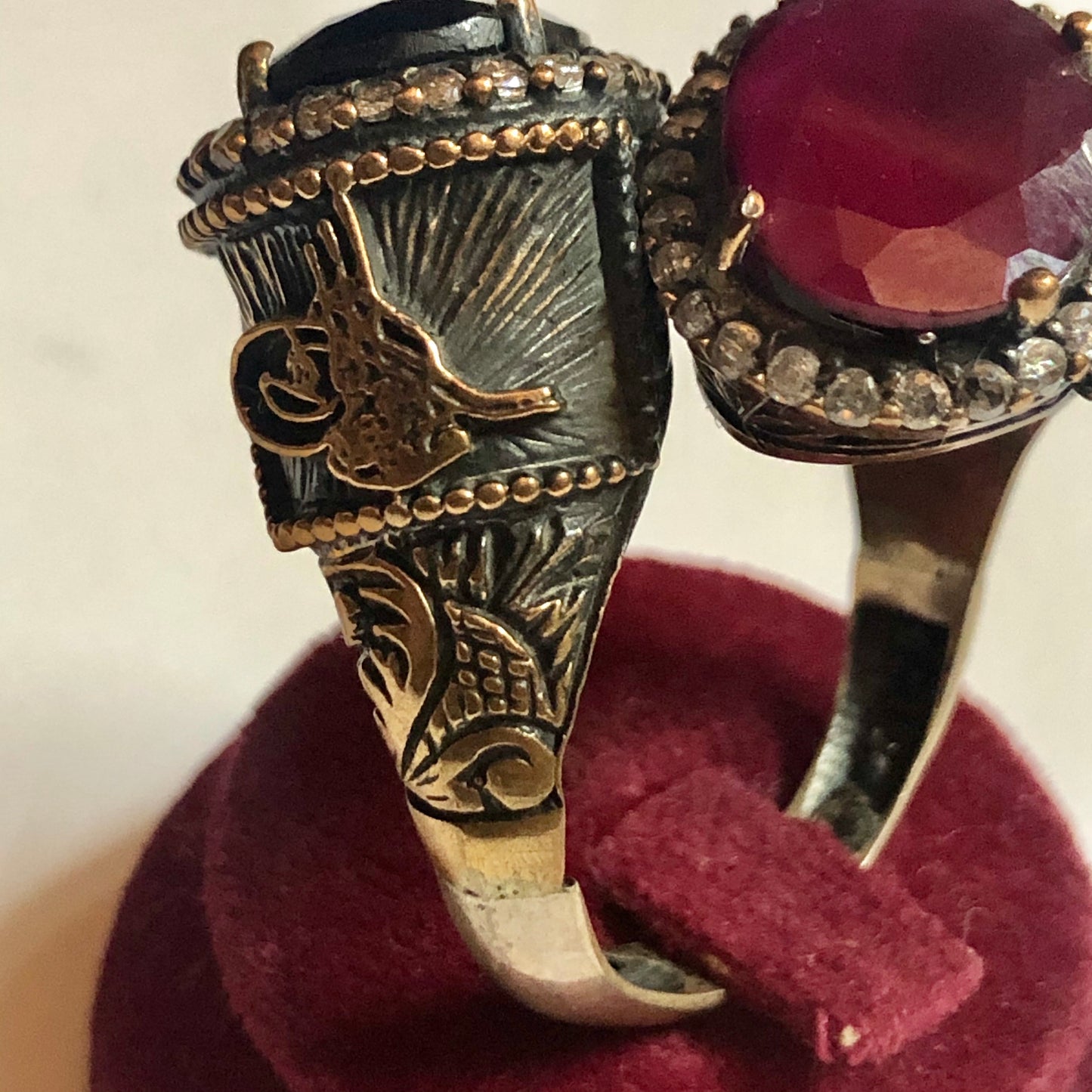 A 925 Silver Ring with Sapphire stones.