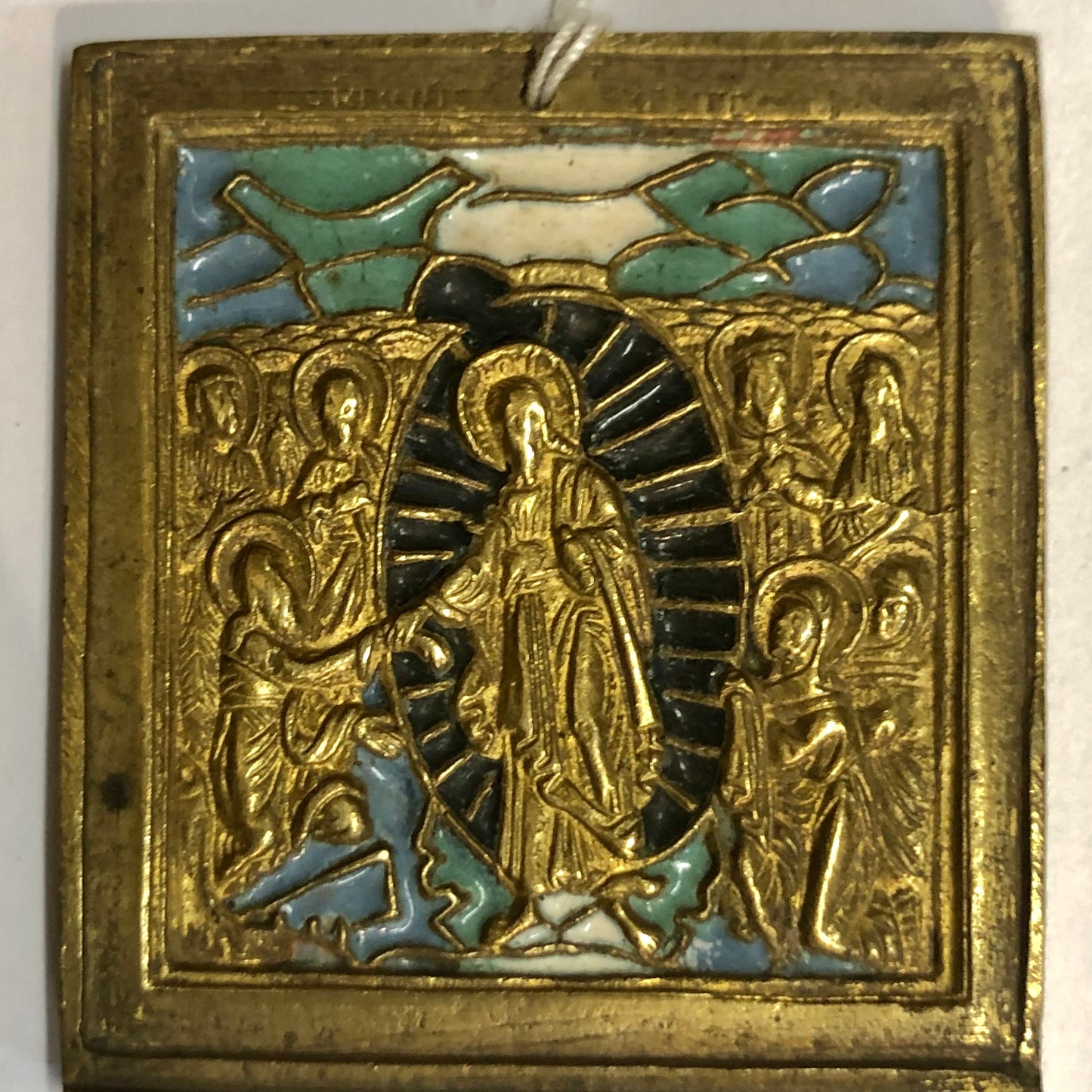 A handmade Bronze Russian icon of the Transfiguration of Jesus Christ. 19th Century.