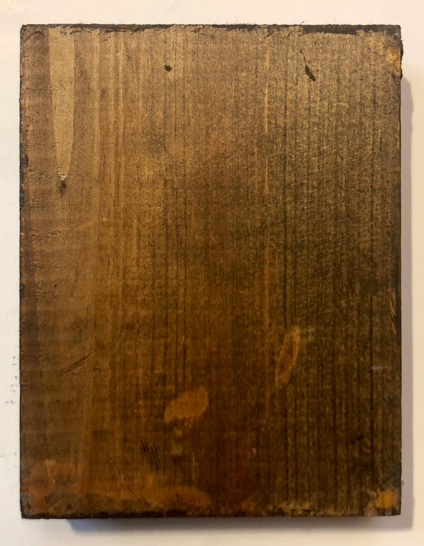 A Russian Enameled icon of St. Mark The Evangelist, wood carved.