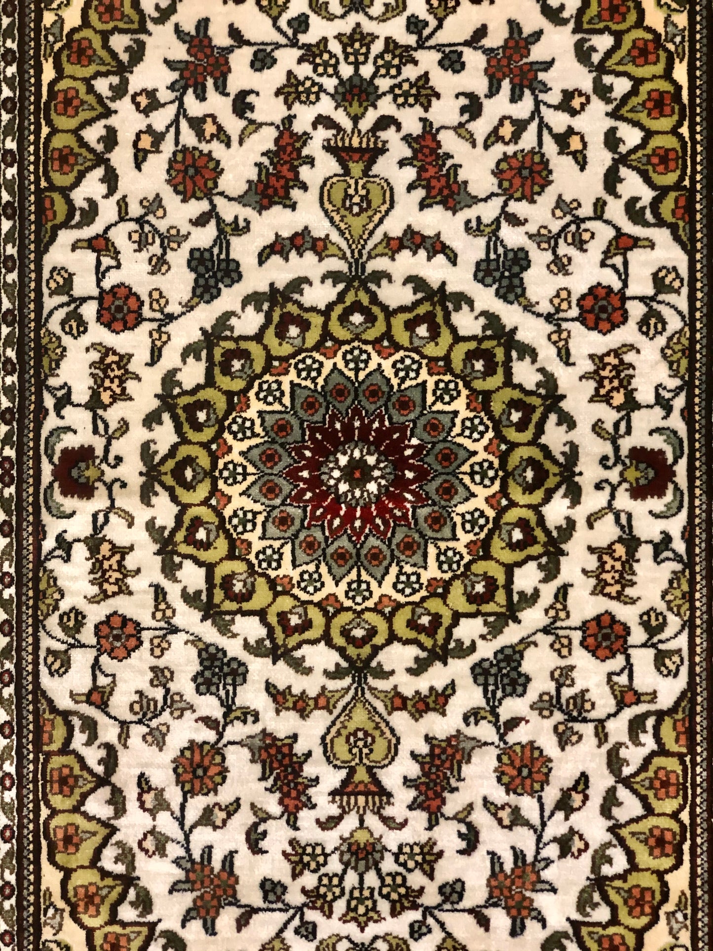 Persian Qom handmade silk on silk Carpet.