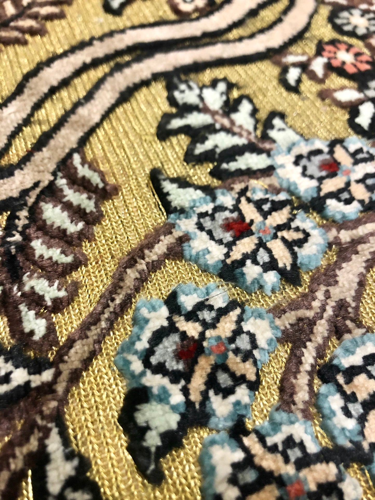 Persian Qom handmade silk on silk Carpet.