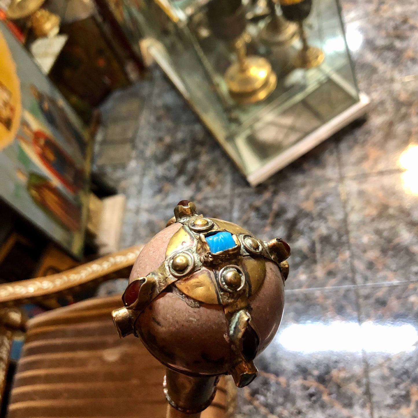 Persian Stick with Precious stones. 100 years old.