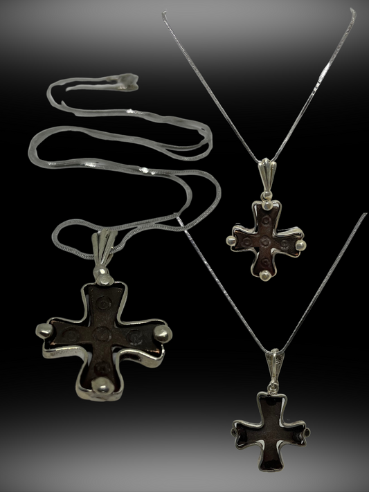Byzantine Cross in Sterling Silver Pendant