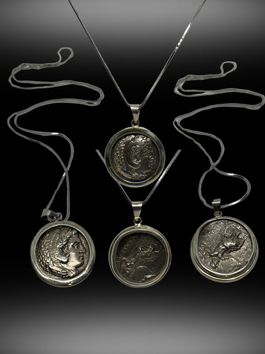 Legacy of Alexander: Tetradrachms of Alexander the Great in Sterling Silver Pendant