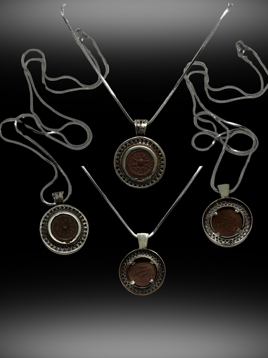 Heart of Sacrifice: Widow's Mite Coin in Sterling Silver Pendant