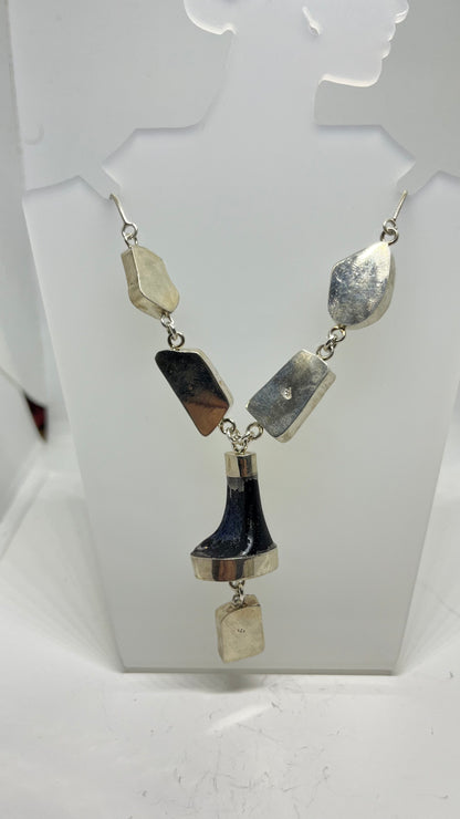 Ancient Splendor: Roman Glass in Sterling Silver Necklace