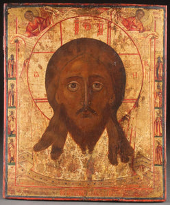 A LARGE RUSSIAN ICON OF THE HOLY VISAGE, PROBABLY NEVYANSK, CIRCA 1850.