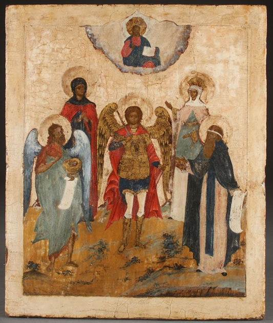 A LARGE RUSSIAN ICON OF THE ARCHANGEL MICHAEL