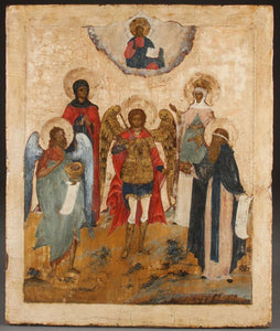 A LARGE RUSSIAN ICON OF THE ARCHANGEL MICHAEL