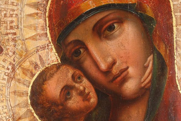 RUSSIAN ICON OF THE VLADIMIR MOTHER OF GOD