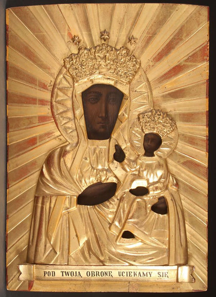 A POLISH ICON OF THE CZESTOCHOWA MOTHER OF GOD, CIRCA 1890.