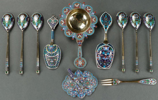 ELEVEN PIECES OF IMPERIAL RUSSIAN PERIOD SILVER