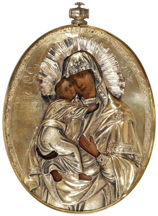 LARGE RUSSIAN PENDANT ICON CIRCA 1800