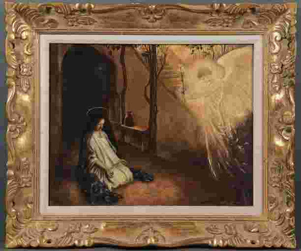 SIGNED & DATED ANNUNCIATION PAINTING