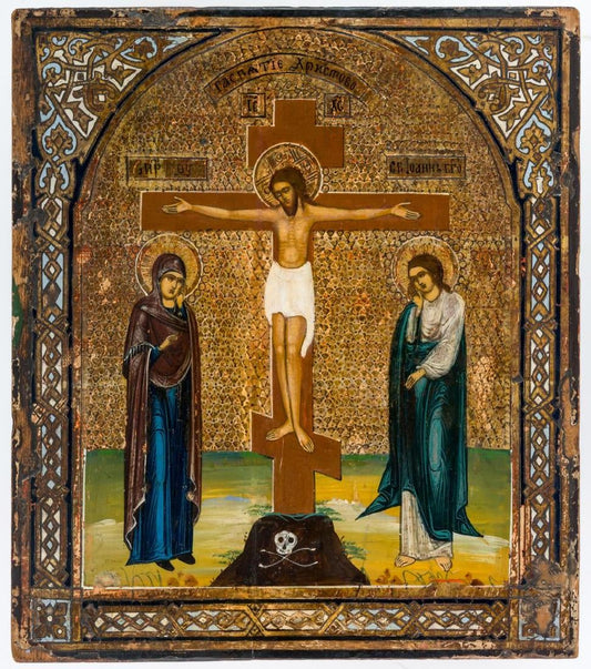 Crucifixion of Christ, Russian icon, 19th Century.