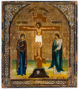 Crucifixion of Christ, Russian icon, 19th Century.