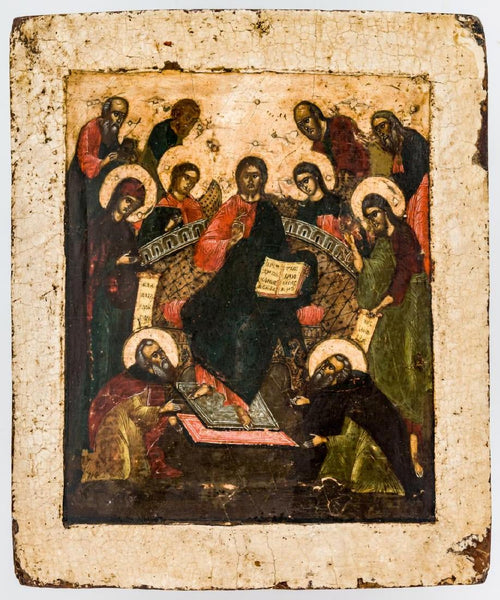 Enlarged Deesis, Russian icon, 19th Century.