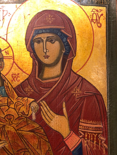 Mother of God, The Three-Handed, handmade Russian Icon, 19th Century.