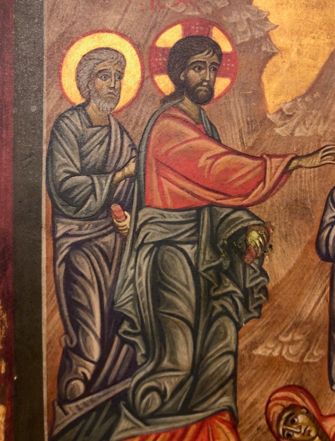 The Resurrection of Lazarus, handmade Russian icon, 19th Century.